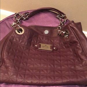 Nicole Miller burgundy leather purse